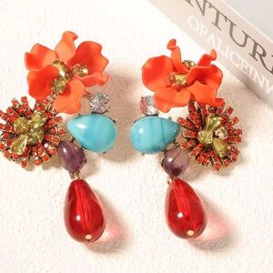 Artisanal Floral Multicolor Earrings